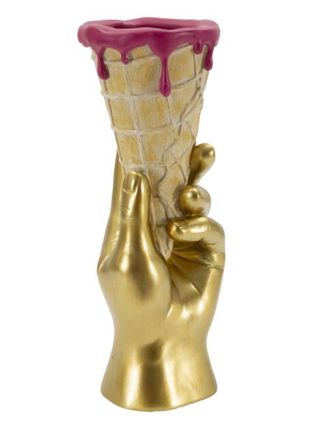 Maceta cónica dorada - 12,5x11x31 cm