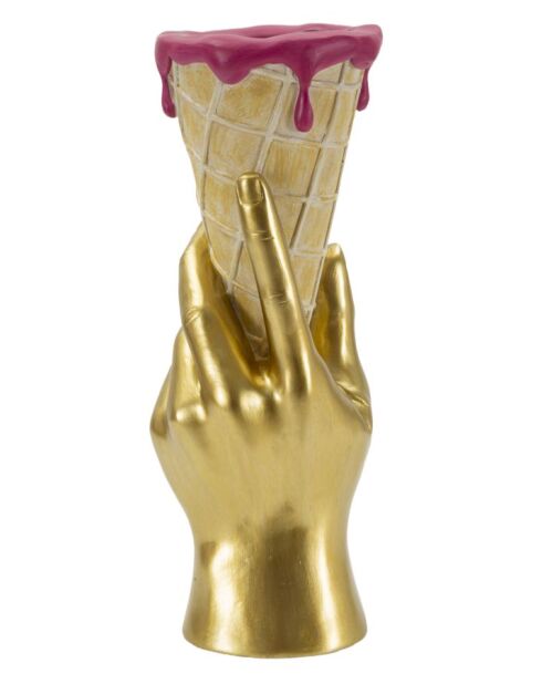 Maceta cónica dorada - 12,5x11x31 cm