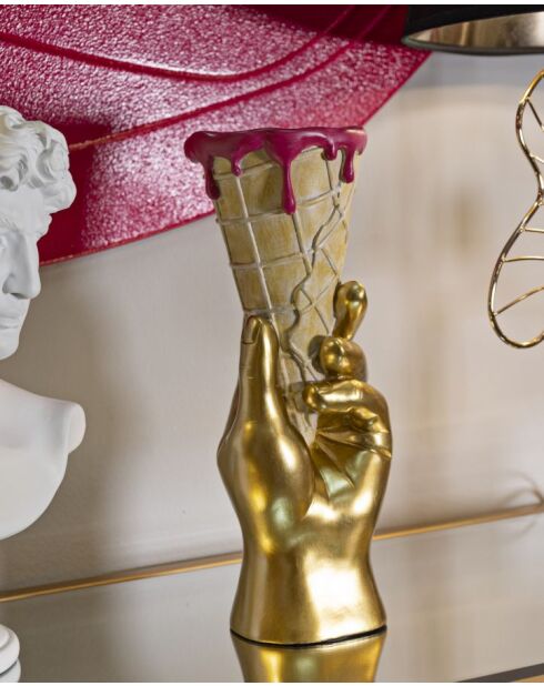 Maceta cónica dorada - 12,5x11x31 cm