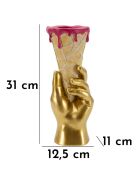 Gouden conische bloempot - 12,5x11x31 cm