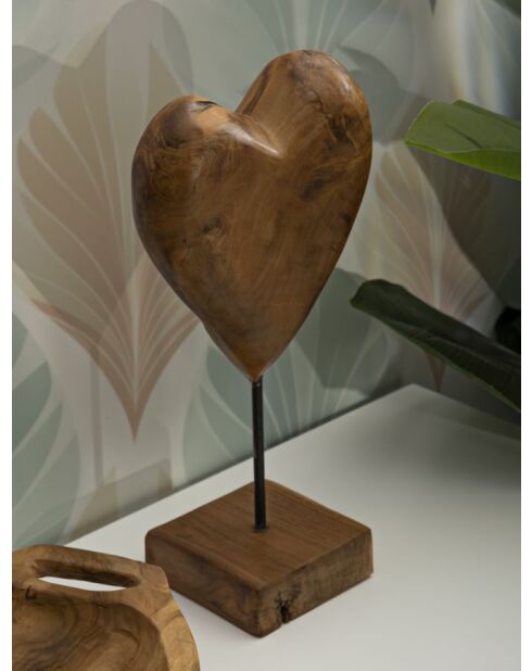 Scultura Dobu in teak marrone - 20x12x37 cm