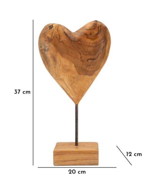 Scultura Dobu in teak marrone - 20x12x37 cm