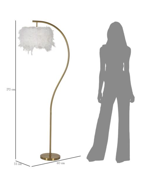 Lampadaire Semi-Arc doré - 60x33x170 cm