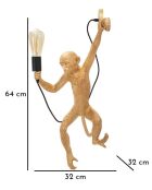 Applique Murale Monkey dorée - 32x32x64 cm