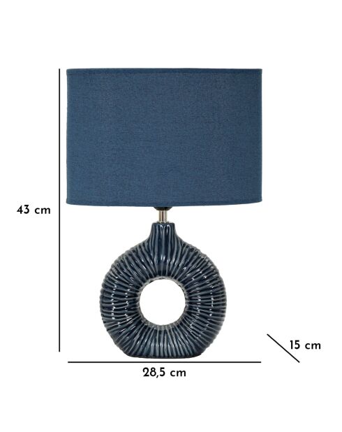 Lampe de table Seta bleue - 28,5x15x43 cm