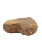 Décoration Coeur en teck Haki brune - 16x14x4,5 cm