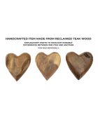 Décoration Coeur en teck Haki brune - 16x14x4,5 cm