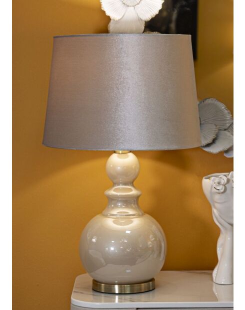Lampe de table Perly Tour crème - 37,5x61 cm
