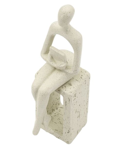 Figura color crema Single Stons - 8,5x6,5x24 cm