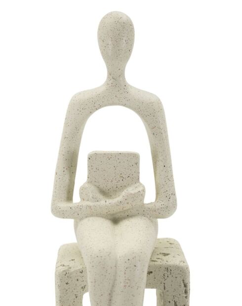 Figura color crema Single Stons - 8,5x6,5x24 cm