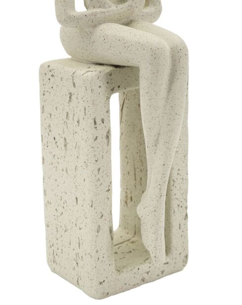 Figura color crema Single Stons - 8,5x6,5x24 cm