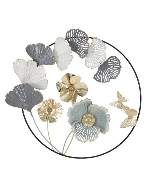 Panel de pared redondo de hierro Campur, 78,5 x 5 x 74 cm