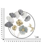 Panel de pared redondo de hierro Campur, 78,5 x 5 x 74 cm