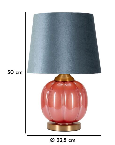 Lampe de table Helene Ball rouge/bleu - 32,5x50 cm