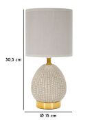 Lampe de table Flavi grise - 15x30,5 cm