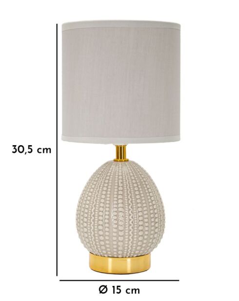 Lampe de table Flavi grise - 15x30,5 cm