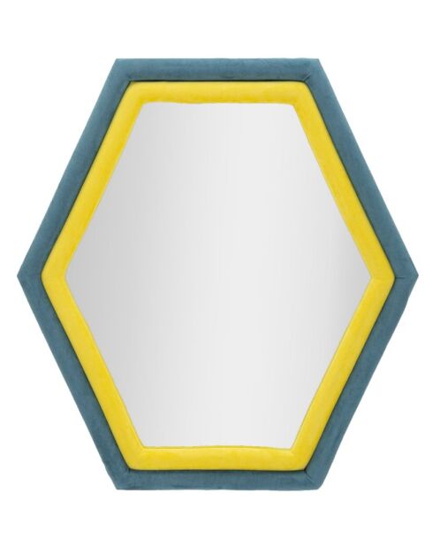 Specchio Tony Blu/Giallo in velluto - 75x4x80 cm