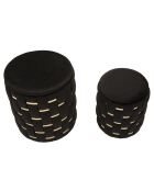 2 schwarze Shelter Hocker mit Stauraum