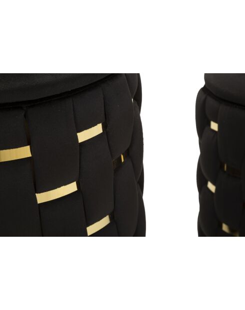 2 zwarte Shelter poefs met opbergruimte