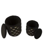 2 schwarze Shelter Hocker mit Stauraum