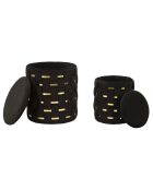 2 schwarze Shelter Hocker mit Stauraum