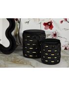 2 schwarze Shelter Hocker mit Stauraum