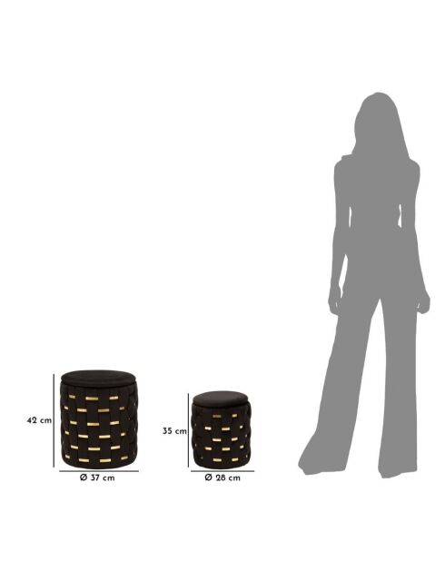 2 schwarze Shelter Hocker mit Stauraum