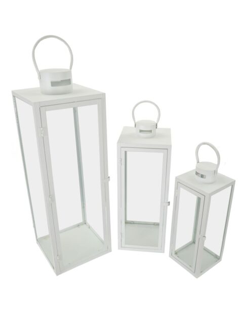 Ensemble de 3 Lanternes blanches