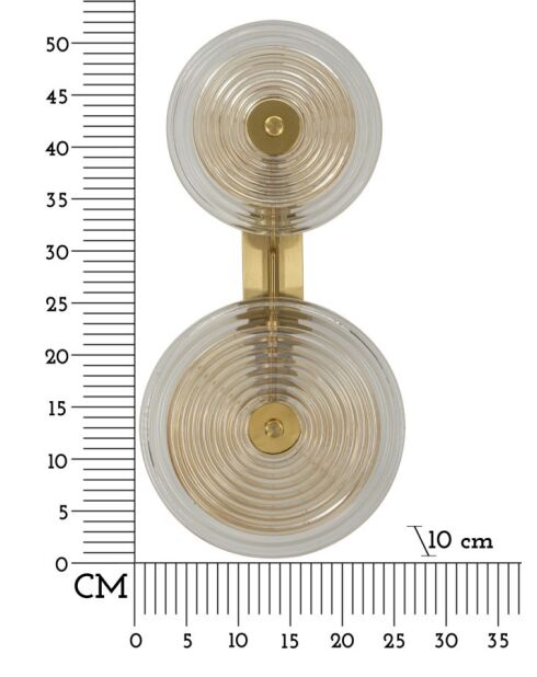 Applique Murale Venise dorée - 25x10x52 cm