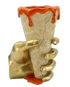 Pot de Fleurs Cône doré - 18x16x26 cm