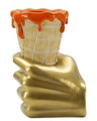 Pot de Fleurs Cône doré - 18x16x26 cm