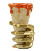 Pot de Fleurs Cône doré - 18x16x26 cm