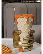 Pot de Fleurs Cône doré - 18x16x26 cm