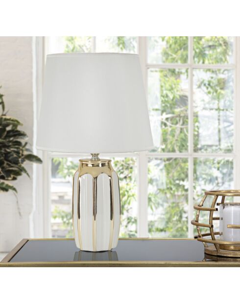 Lampe de table Cassy blanc/doré - 25x40,5 cm