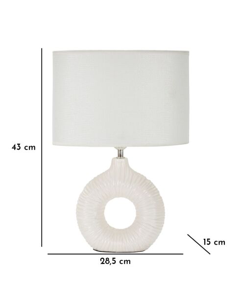 Lampe de Table Seta Blanche - 28,5x15x43 cm