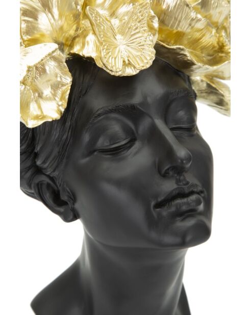 Mujer con una mariposa negro/oro - 21x20x36,5 cm