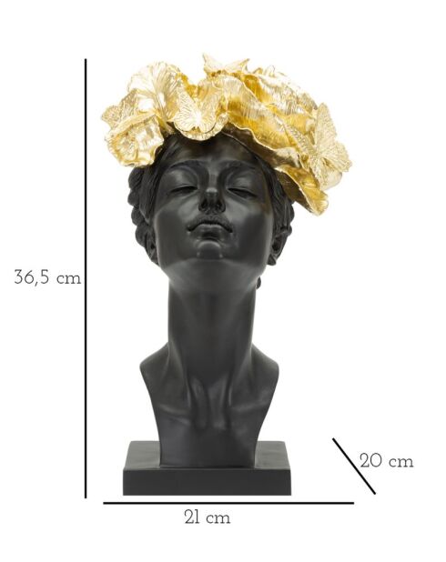 Frau mit Schmetterling schwarz/gold - 21x20x36,5 cm