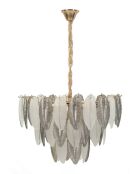 Lustre Feuilles gris - 60x40-87 cm