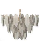 Lustre Feuilles gris - 60x40-87 cm
