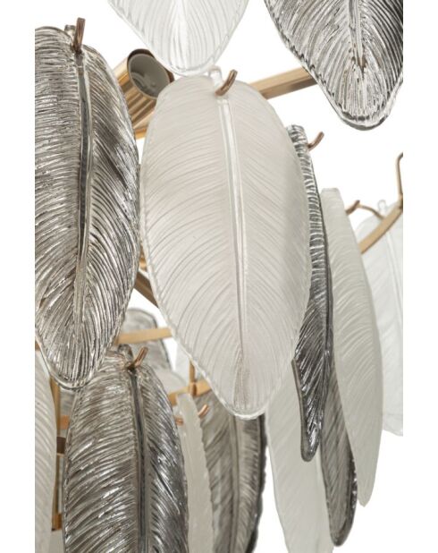 Lustre Feuilles gris - 60x40-87 cm