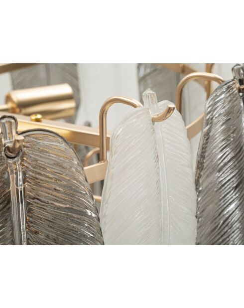 Lustre Feuilles gris - 60x40-87 cm