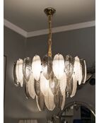 Lustre Feuilles gris - 60x40-87 cm