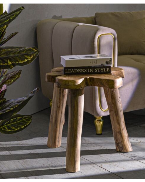 Mesita Bintang de teca marrón - 50x47x50 cm