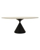 Table à manger crème/noir - 180x90x73 cm