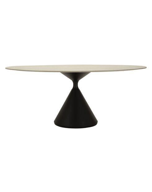 Table à manger crème/noir - 180x90x73 cm
