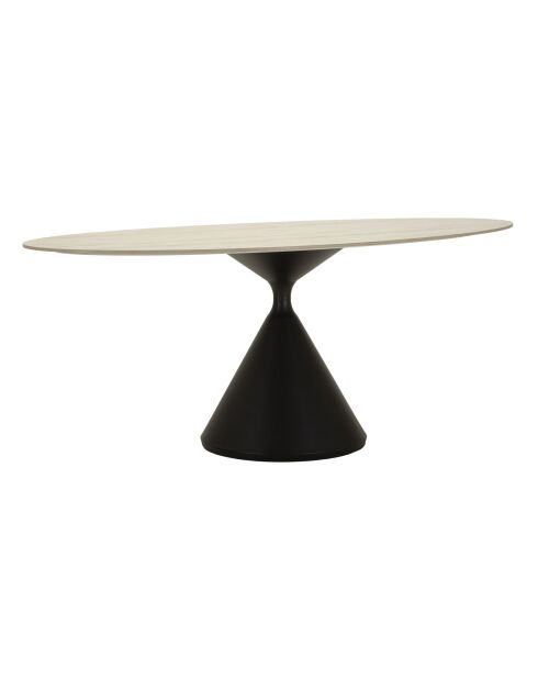 Table à manger crème/noir - 180x90x73 cm