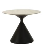 Table à manger crème/noir - 180x90x73 cm