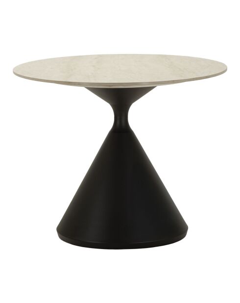 Table à manger crème/noir - 180x90x73 cm