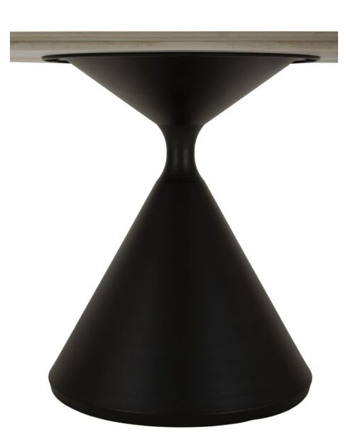 Table à manger crème/noir - 180x90x73 cm