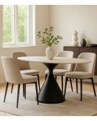 Table à manger crème/noir - 180x90x73 cm